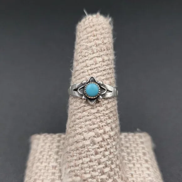 Size 6.5 Sterling Silver Bell Trading Company Turquoise Ring A6842 - Picture 1 of 8